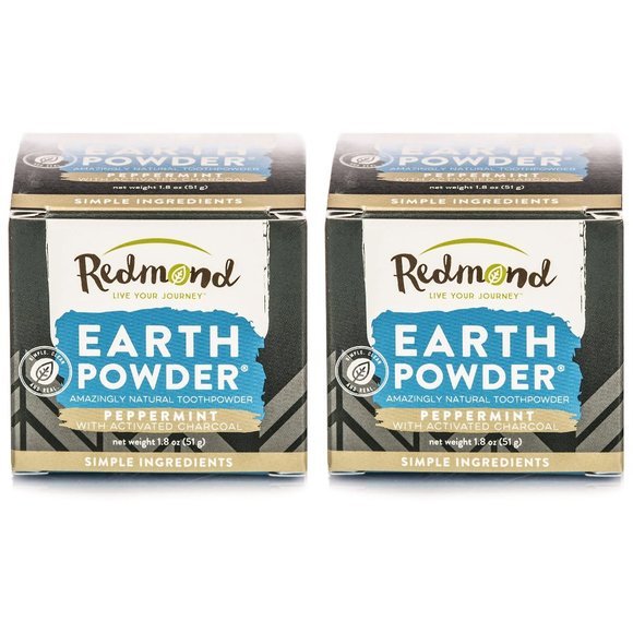 Qty (2) Redmond Earth Powder | Peppermint With Activated Charcoal Tooth Powder - Picture 1 of 4